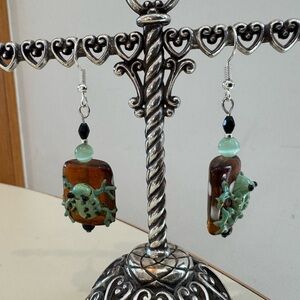 Lampwork Frog Earrings